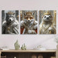 3pcs wolf king, fox king and sloth, king Metal Print Ready to Hang Art