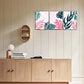 3pcs Green and Pink Leaves Decorative Poster Metal Print Ready to Hang Art