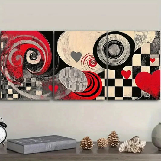 3pcs Art Painting Spiral Of Gray Shadows Metal Print Ready to Hang Art