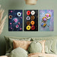 3pcs Vibrant Space & Donut Metal Print Ready to Hang Art