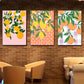3pcs Lemon & Floral Bohemian Style Botanical Art Metal Print Ready to Hang Art