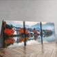 3pcs Jiangnan, ancient town Wall Art Set Canvas Framed 40x60cm - High Quality Print 100% Australian Made Wall Canvas Ready to Hang
