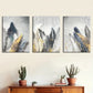 3pcs Modern Luxury Feather Canvas Art Prints Metal Print Ready to Hang Art