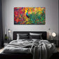 Vibrant Peacock Modern Bohemian Wall Art Canvas Office Home Room Framed 80x45cm