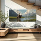 3pcs Western Cowboy Riding Horse Mountain LandscapeMetal Print Ready to Hang Art