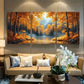 3pcs Autumn Witches in Enchanted Forest Metal Print Ready to Hang Art