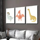 3pcs Cute Cartoon Dinosaurs Decoration Wall Art Set Canvas Framed 40x60cm - High Quality Print 100% Australian Made Wall Canvas Ready to Hang