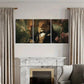3pcs Elegant Lion in Tuxedo Fantasy Animal Metal Print Ready to Hang Art