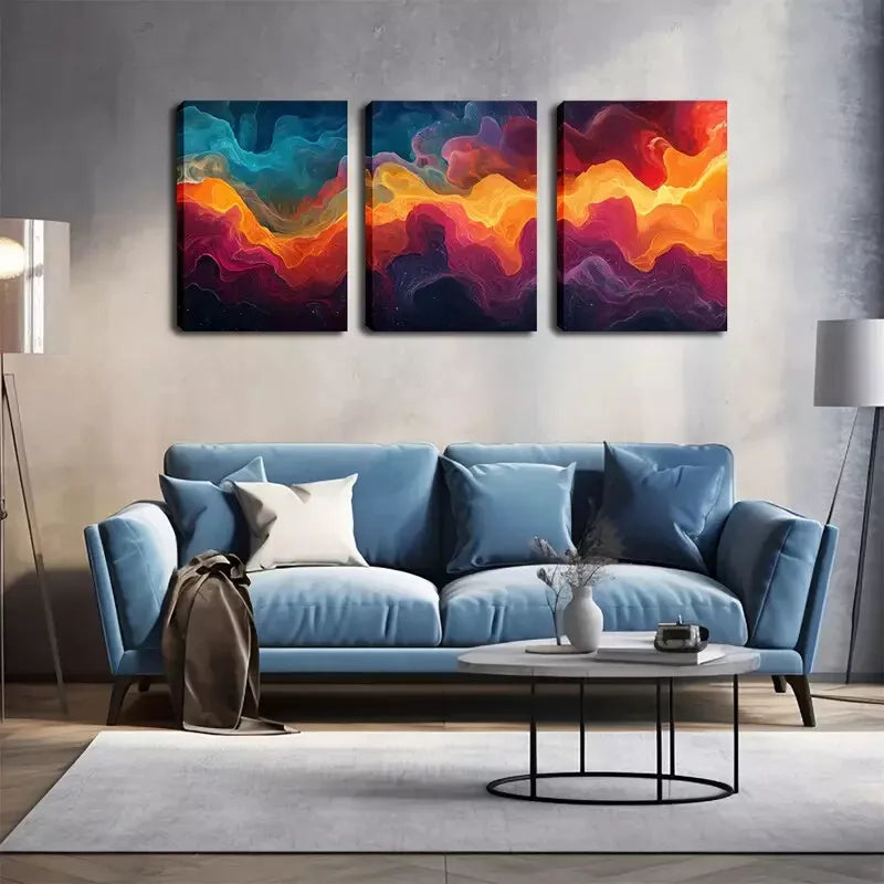 3pcs Abstract Patterns, Cloud and Light  Wall Art Set Canvas Framed 40x60cm - High Quality Print 100% Australian Made Wall Canvas Ready to Hang