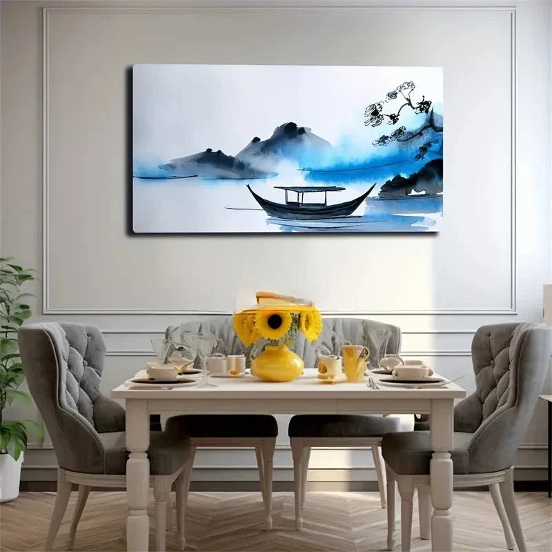 Dream Boat Obscure Wall Art Canvas Office Home Room Framed 80x45cm
