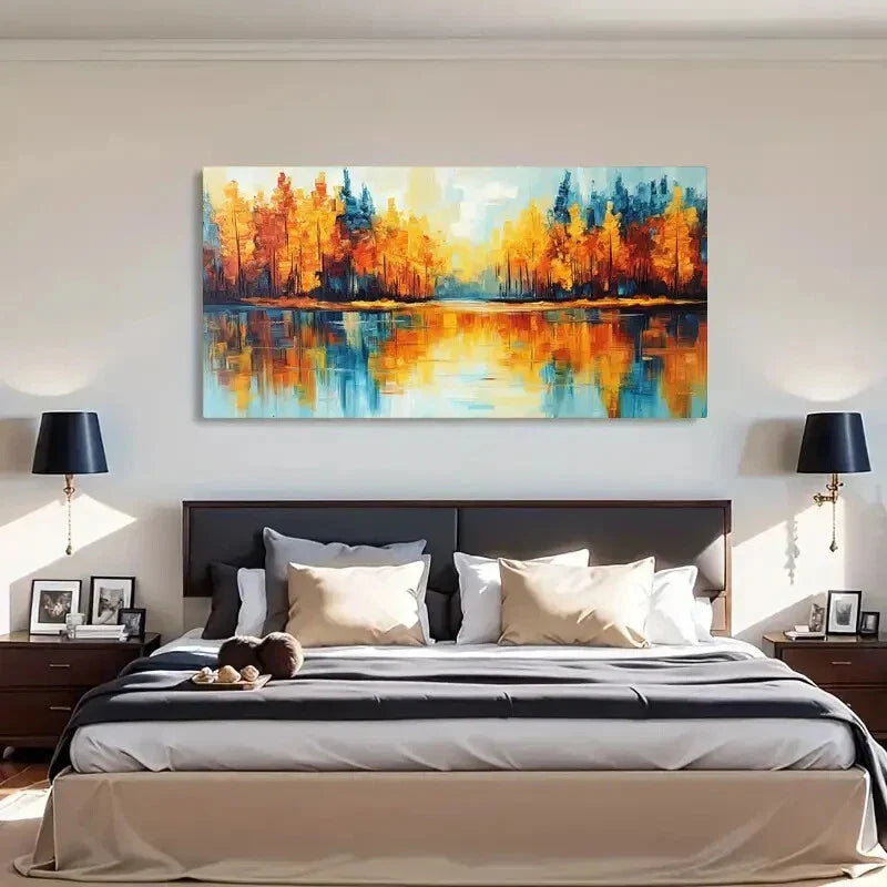 Landscape Reflection Cartoon Wall Art Canvas Office Home Room Framed 120x60cm