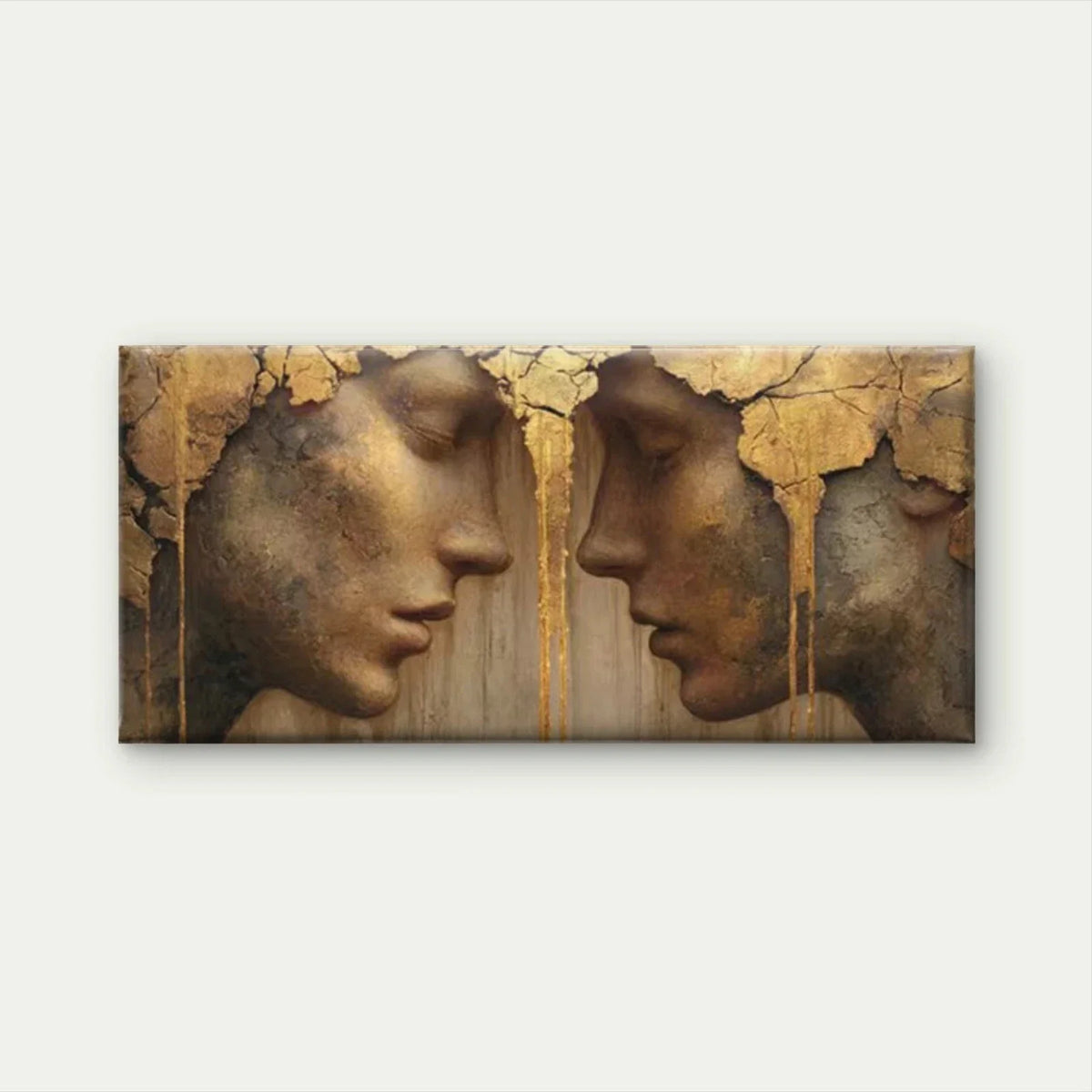 Abstract Human Faces Wall Art Canvas Office Home Room Framed 80x45cm