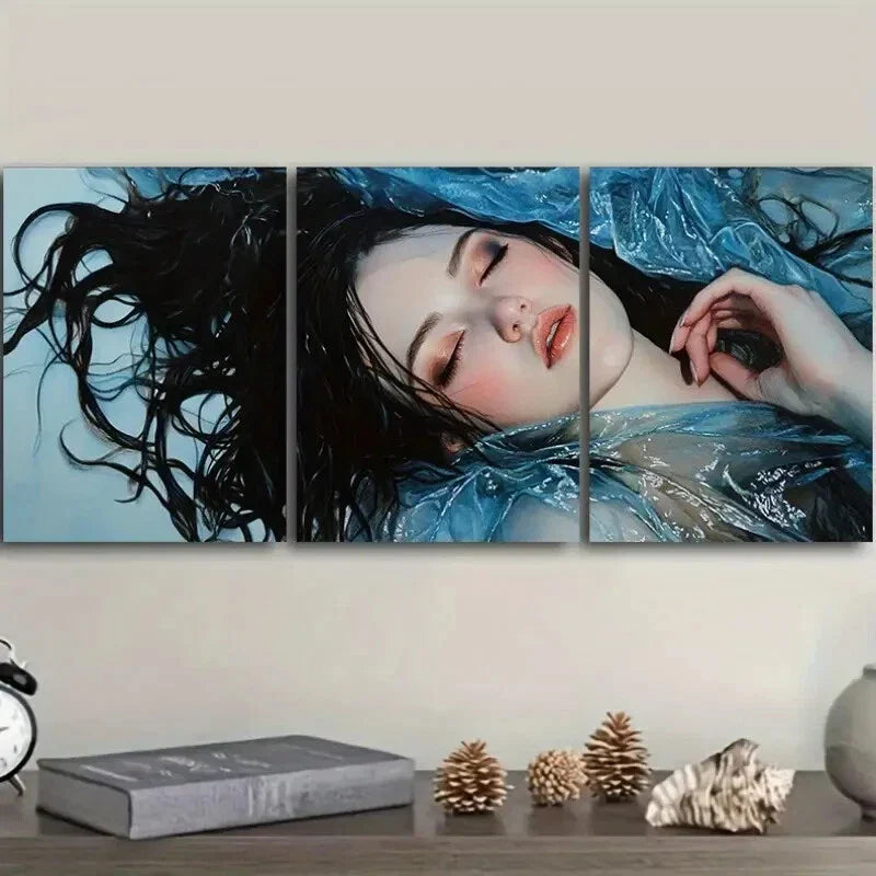 3pcs The Woman Lying on the Ground Series Wall Art Set Canvas Framed 40x60cm - High Quality Print 100% Australian Made Wall Canvas Ready to Hang