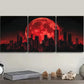 3pcs  Big Red Moon Over Cityscape Wall Art Set Canvas Framed 40x60cm - High Quality Print 100% Australian Made Wall Canvas Ready to Hang