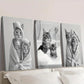 3pcs Adorable Black and White Cat Wall Art Set Canvas Framed 40x60cm - High Quality Print 100% Australian Made Wall Canvas Ready to Hang