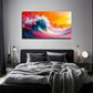 Color Wave Suitable Wall Art Canvas Office Home Room Framed 80x45cm