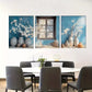3pcs White Blossom Flowers-Vintage Floral  Wall Art Set Canvas Framed 40x60cm - High Quality Print 100% Australian Made Wall Canvas Ready to Hang