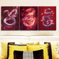 3pcs   A red crystal snake Wall Art Set Canvas Framed 40x60cm - High Quality Print 100% Australian Made Wall Canvas Ready to Hang