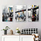 3pcs Brooklyn Bridge Modern Abstract Cityscape Metal Print Ready to Hang Art
