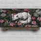 3pcs Elegant White Fox Nature Rose Flowers Metal Print Ready to Hang Art