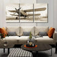 3pcs Vintage Aircraft Carrier  Metal Print Ready to Hang Art