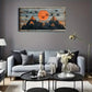 Abstract Orange Sunrise Black Wall Art Canvas Office Home Room Framed 120x60cm