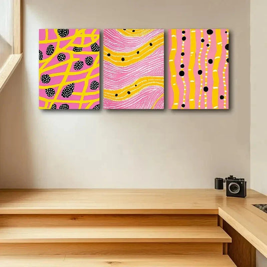 3pcs The Aboriginal Dot Metal Print Ready to Hang Art