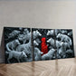 3pcs The Red Lord and the White Wolf Wall Art Set Canvas Framed 40x60cm - High Quality Print 100% Australian Made Wall Canvas Ready to Hang