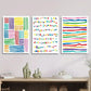 3pcs abstract color line drawing, dotted line ,Metal Print Ready to Hang Art