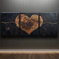 3pcs Abstract Brown Heart Black Themed Metal Print Ready to Hang Art