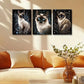 3pcs Siamese cat with Blue Eye Metal Print Ready to Hang Art