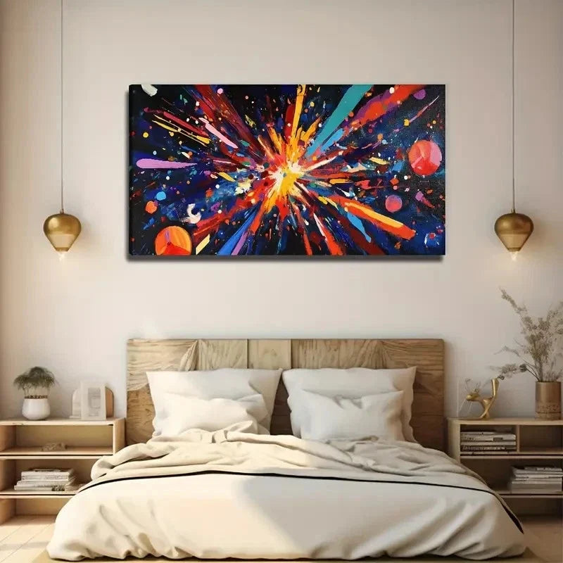 Abstract Explosion Suitable Wall Art Canvas Office Home Room Framed 120x60cm