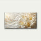 White Flowers Petal Wall Art Canvas Office Home Room Framed 80x45cm