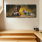 3pcs Wolf and Woman Design Metal Print Ready to Hang Art