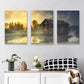 3pcs Tranquil Morning Landscape Metal Print Ready to Hang Art