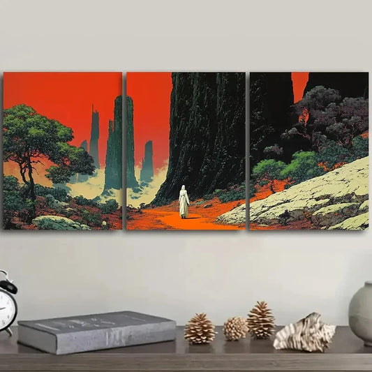 3pcs Strange planet Art Painting  Art  Metal Print Ready to Hang Art