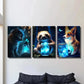3pcs Black Cats, Sloths, and Puppies Metal Print Ready to Hang Art