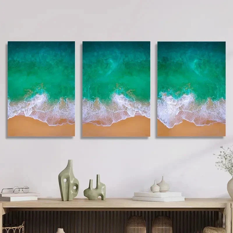 3pcs  Ocean Waves Canvas printing Wall Art Set Canvas Framed 40x60cm - High Quality Print 100% Australian Made Wall Canvas Ready to Hang