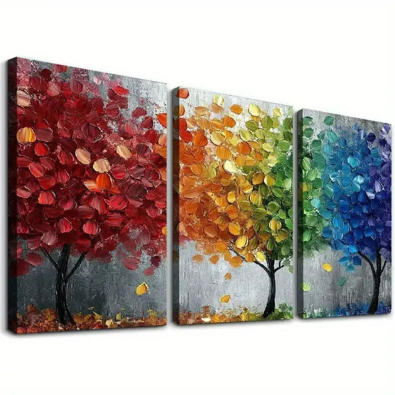 3pcs Classic Abstract Tree Triptych Aesthetic Wall Art Set Canvas Framed 40x60cm - High Quality Print 100% Australian Made Wall Canvas Ready to Hang