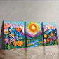 3pcs The sun rises from the mountain Wall Art Set Canvas Framed 40x60cm - High Quality Print 100% Australian Made Wall Canvas Ready to Hang