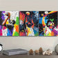 3pcs Man Playing Basket Ball Colourful Painting Metal Print Ready to Hang Art