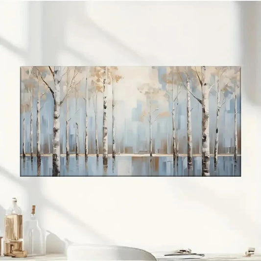 Trees Rain Forest Nature Wall Art Canvas Office Home Room Framed 80x45cm