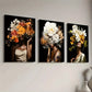 3pcs Modern Aesthetic Floral Hairstyles Wall Art Set Canvas Framed 40x60cm - High Quality Print 100% Australian Made Wall Canvas Ready to Hang
