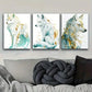 3pcs  Graceful white Wolf Art Painting Metal Print Ready to Hang Art