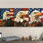 3pcs American Flag Design with Bald Eagle Metal Print Ready to Hang Art