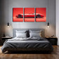 3pcs  Vintage Red Sports Car Canvas Print  Wall Art Set Canvas Framed 40x60cm - High Quality Print 100% Australian Made Wall Canvas Ready to Hang