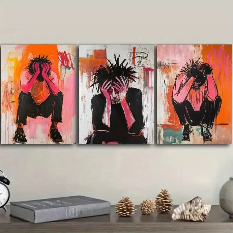 3pcs Pink, Luxurious, Wall Art Set Canvas Framed 40x60cm - High Quality Print 100% Australian Made Wall Canvas Ready to Hang