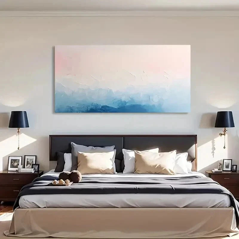 Blue Aesthetic Décor Colorful Wall Art Canvas Office Home Room Framed 80x45cm