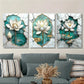 3pcs Lotus, light luxury style mural,, Metal Print Ready to Hang Art