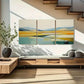 3pcs Vibrant Yellow Blue & Green Gradient Metal Print Ready to Hang Art